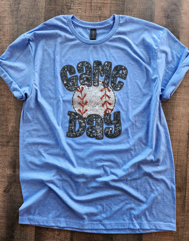 FAUX SPARKLES GAME DAY BASEBALL